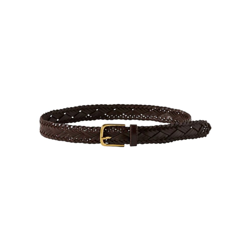 ANTHROPOLOGIE Woven Leather Belt in Brown S